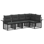Outdoor-Sofagarnitur 5 pcs Schwarz und Dunkelgrau Polyester