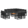 Outdoor-Sofagarnitur 12 pcs Schwarz und Dunkelgrau Polyester