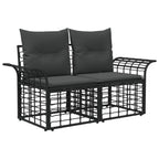 Outdoor-Sofagarnitur 12 pcs Schwarz und Dunkelgrau Polyester