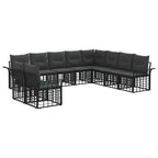 Outdoor-Sofagarnitur 10 pcs Schwarz und Dunkelgrau Polyester