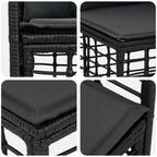 Outdoor-Sofagarnitur 7 pcs Schwarz und Dunkelgrau Polyester