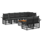 Outdoor-Sofagarnitur 9 pcs Schwarz und Dunkelgrau Poly-Rattan