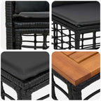 Outdoor-Sofagarnitur 8 pcs Schwarz und Dunkelgrau Polyester
