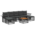 Outdoor-Sofagarnitur 8 pcs Schwarz und Dunkelgrau Polyester