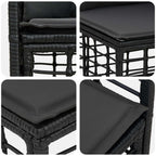 Outdoor-Sofagarnitur 10 pcs Schwarz und Dunkelgrau Polyester