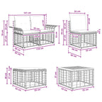 Outdoor-Sofagarnitur 11 pcs Schwarz und Dunkelgrau Polyester