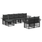 Outdoor-Sofagarnitur 9 pcs Schwarz und Dunkelgrau Polyester