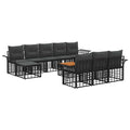 Outdoor-Sofagarnitur 11 pcs Schwarz und Dunkelgrau Polyester