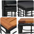 Outdoor-Sofagarnitur 13 pcs Schwarz und Dunkelgrau Polyester