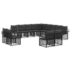Outdoor-Sofagarnitur 13 pcs Schwarz und Dunkelgrau Polyester