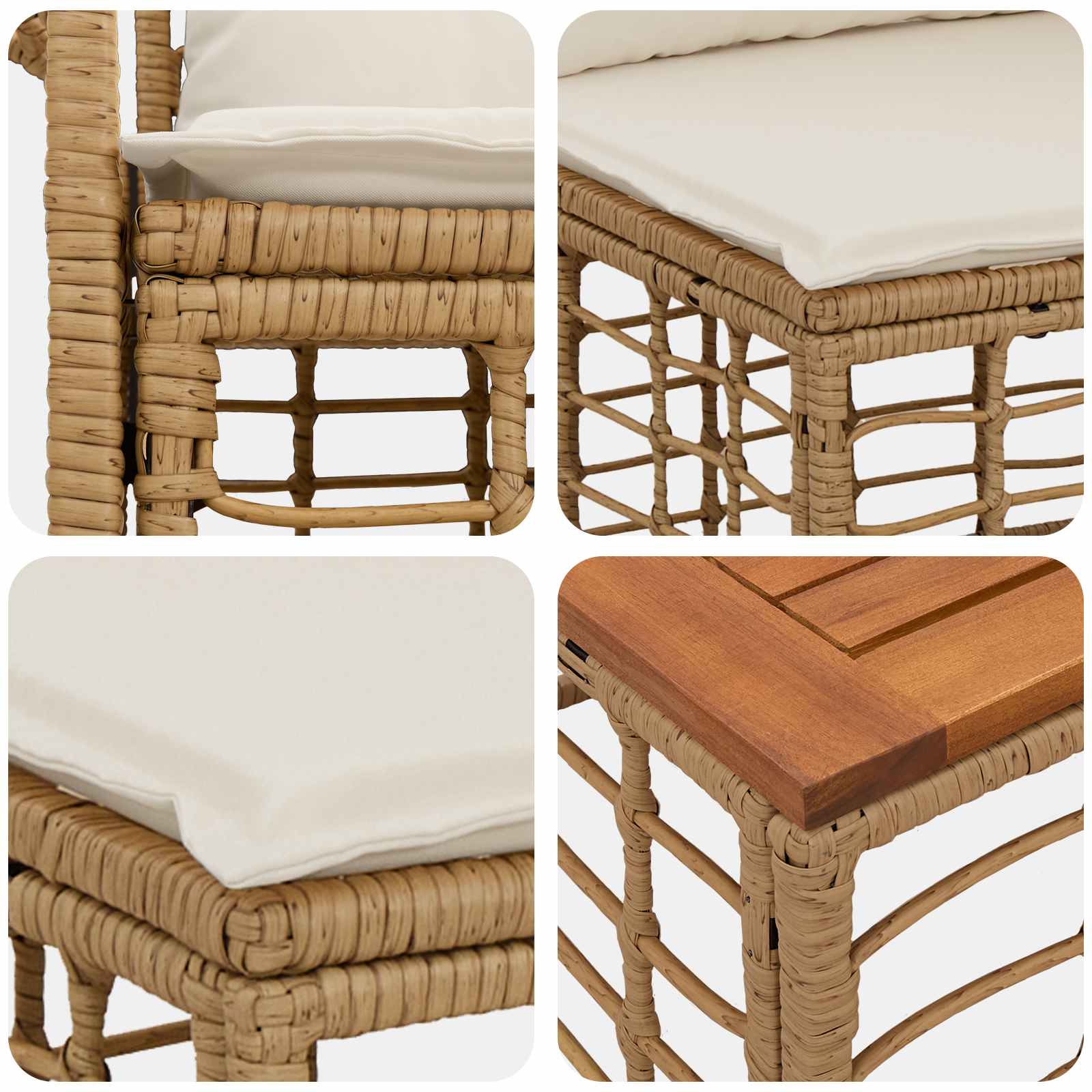 Gartensofa-set 6 pcs Poly-Rattan