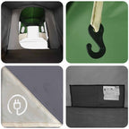 3 Personen 3-Personen Grün 185T Polyester mit PU-Beschichtung