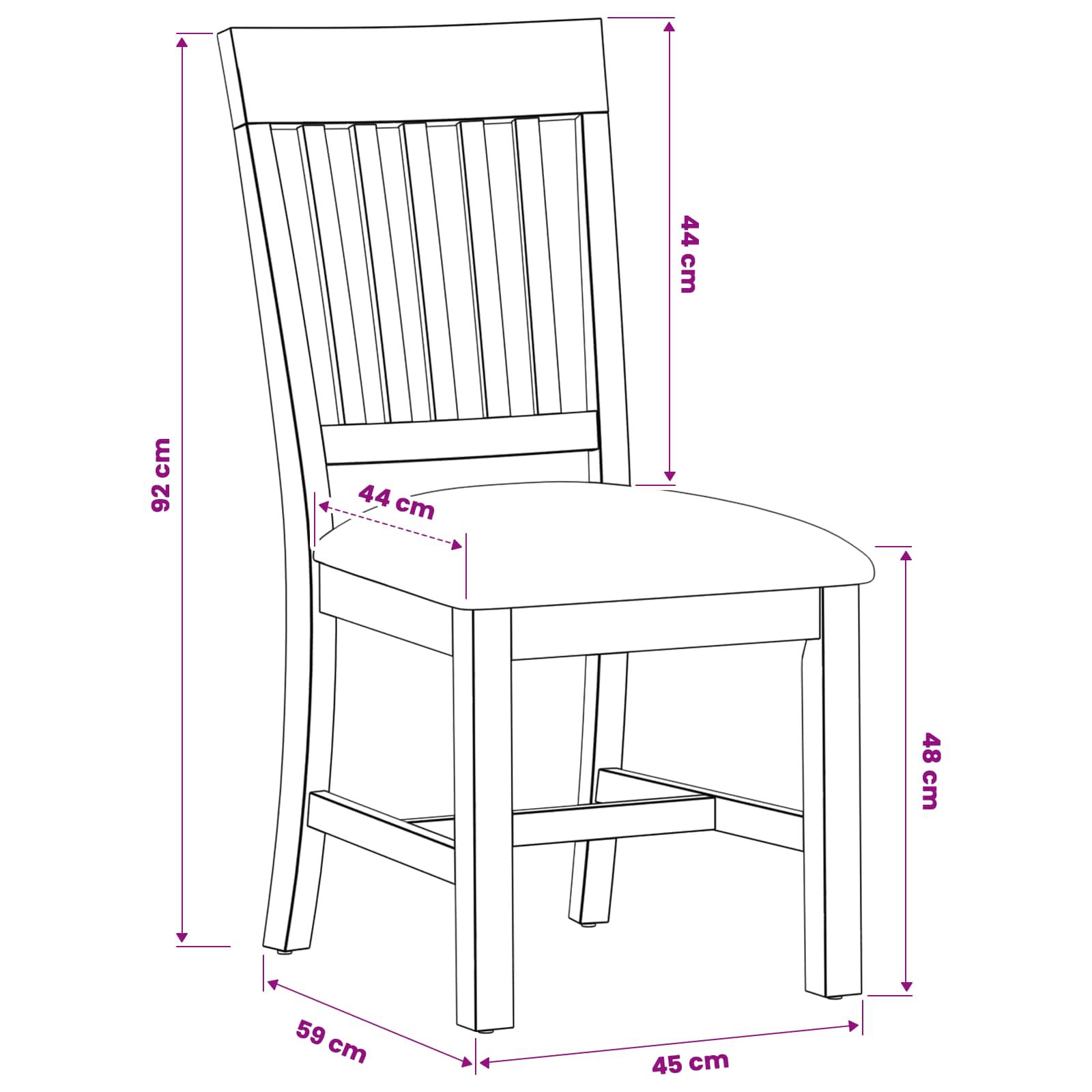 Esszimmerstuhl 2 pcs Massivholz Eiche Grau 45 x 59 x 92 cm