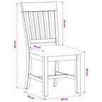 Esszimmerstuhl 2 pcs Massivholz Eiche Beige 45 x 59 x 92 cm