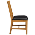 Esszimmerstuhl 2 pcs Massivholz Eiche Schwarz 45 x 59 x 92 cm