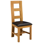Esszimmerstuhl 2 pcs Massivholz Eiche Schwarz 45 x 51 x 105 cm