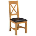 Esszimmerstuhl 2 pcs Massivholz Eiche Schwarz 45 x 54 x 105 cm
