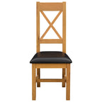 Esszimmerstuhl 2 pcs Massivholz Eiche Schwarz 45 x 54 x 105 cm