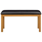 Esstischbank 95 x 32 x 45 cm Massivholz Eiche Schwarz