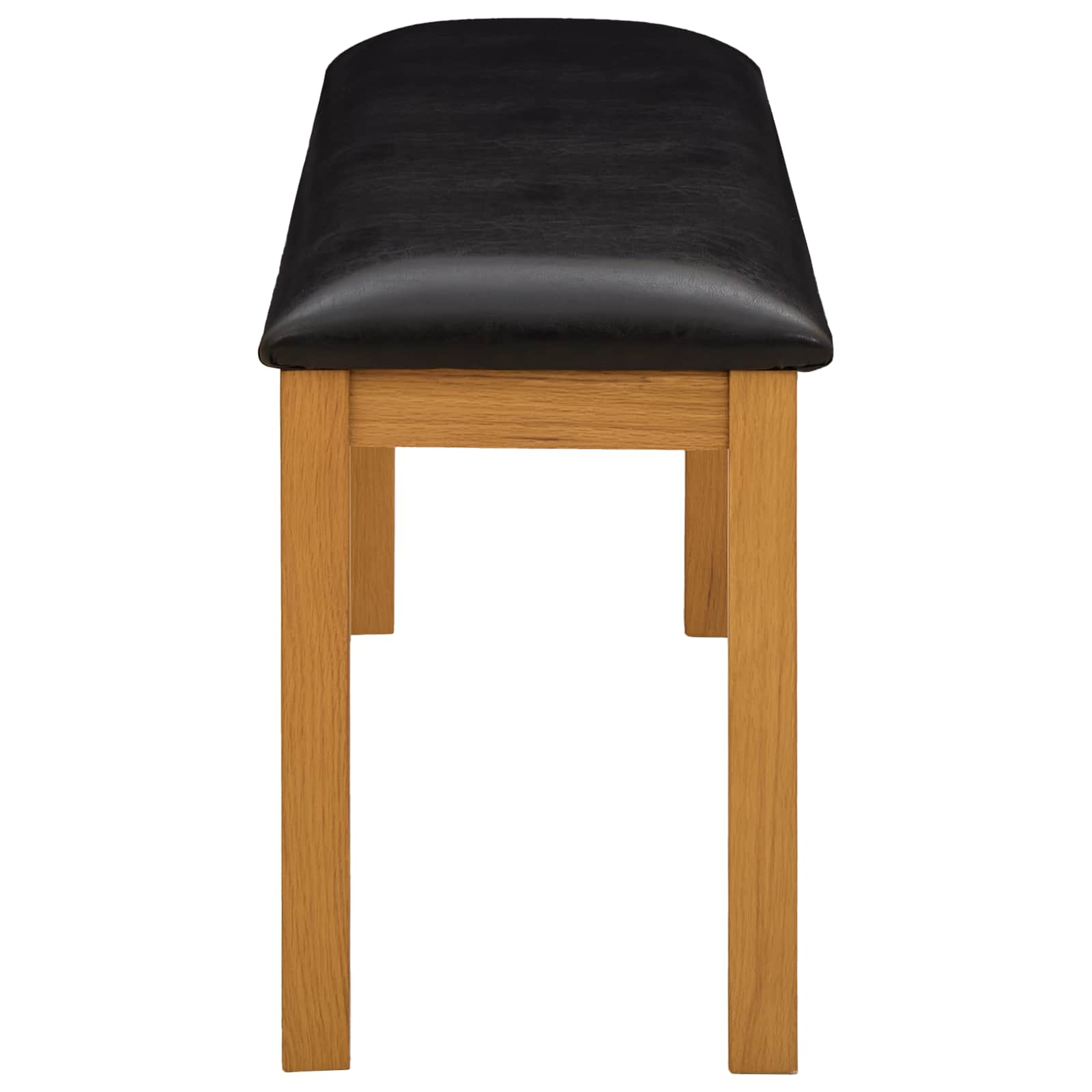 Esstischbank 95 x 32 x 45 cm Massivholz Eiche Schwarz