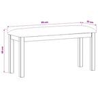 Esstischbank 95 x 32 x 45 cm Massivholz Eiche Schwarz