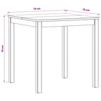 Esstisch 75 x 75 x 75,5 cm Massivholz Eiche Natur Quadratisch