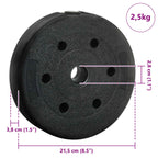 2-in-1 Hantelset 40kg Schwarz und Rot Zement und Eisensand