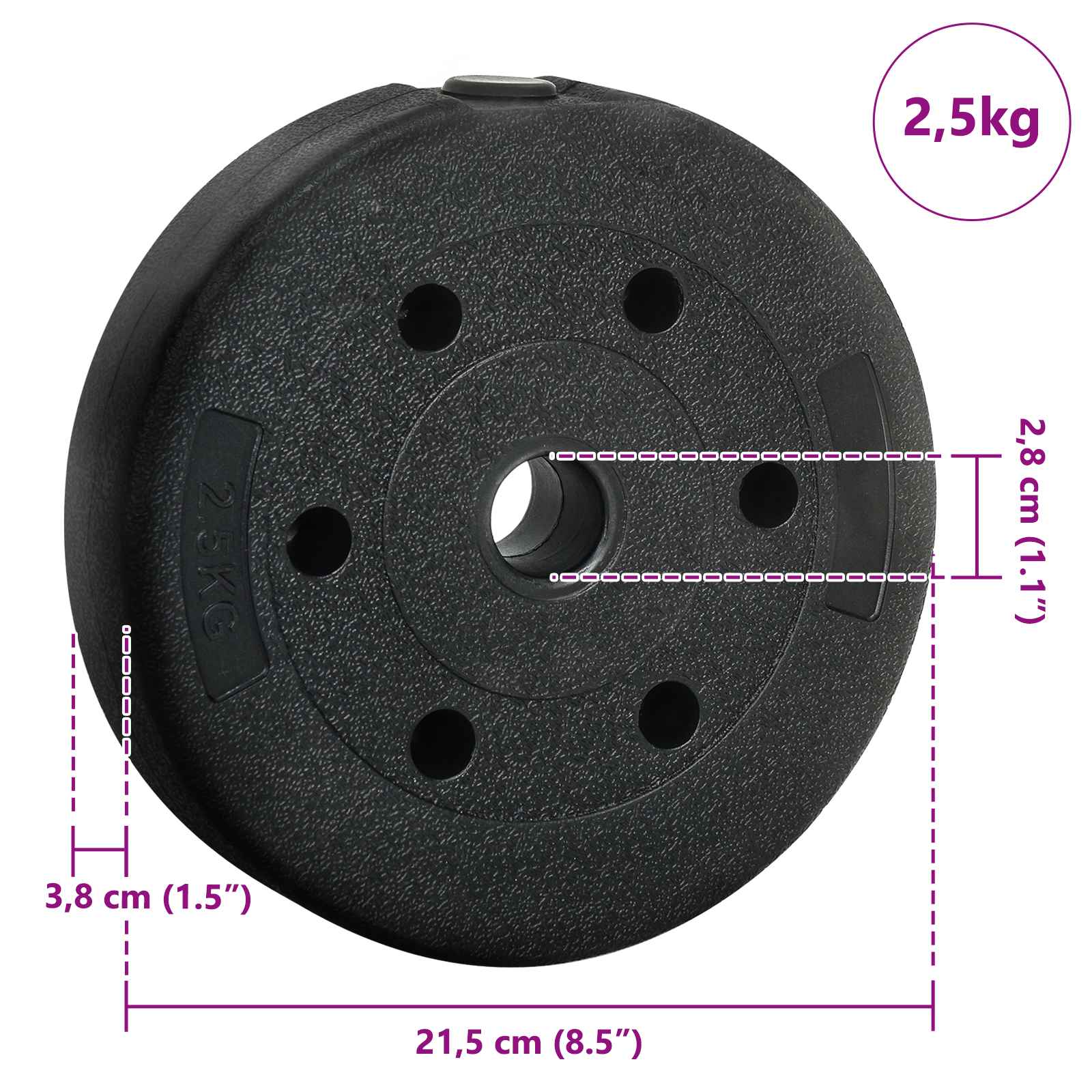 2-in-1 Hantelset 40kg Schwarz und Blau Zement und Eisensand