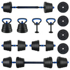 4-in-1 Hantelset 40kg Schwarz und Blau Zement und Eisensand