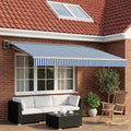 Markisenersatzstoff Blau und Weiß 450 x 300 cm Polyester