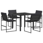 Garten Essgruppe 5 pcs Schwarz und Dunkelgrau 80 x 80 x 73 cm