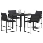 Garten Essgruppe 5 pcs Schwarz und Dunkelgrau 80 x 80 x 73 cm