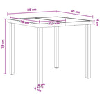 Garten Essgruppe 5 pcs Schwarz und Dunkelgrau 80 x 80 x 73 cm