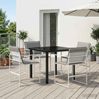 Garten Essgruppe 5 pcs Weiß und Hellgrau 80 x 80 x 73 cm