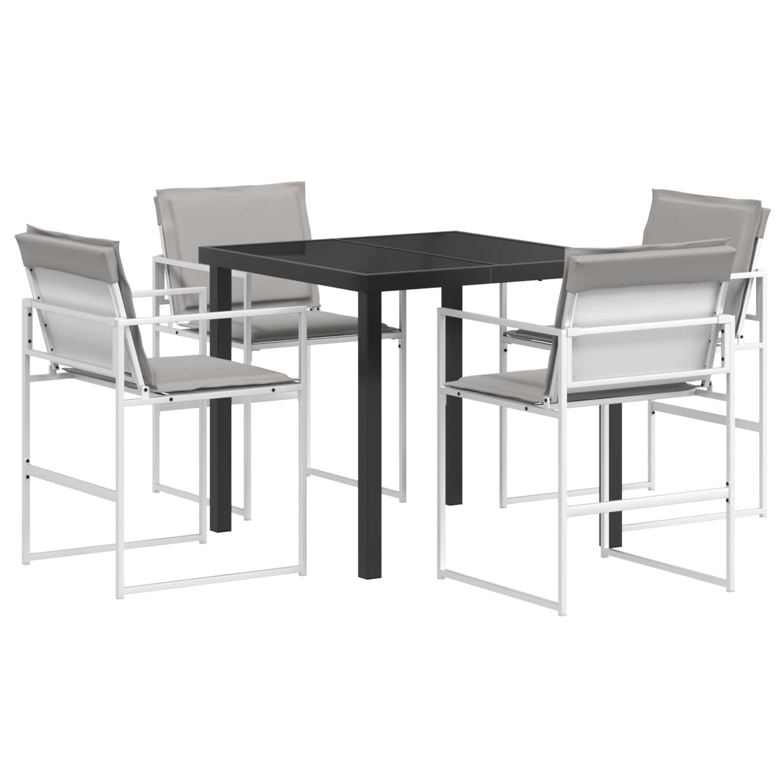 Garten Essgruppe 5 pcs Weiß und Hellgrau 80 x 80 x 73 cm
