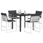 Garten Essgruppe 5 pcs Weiß und Anthrazit 80 x 80 x 73 cm