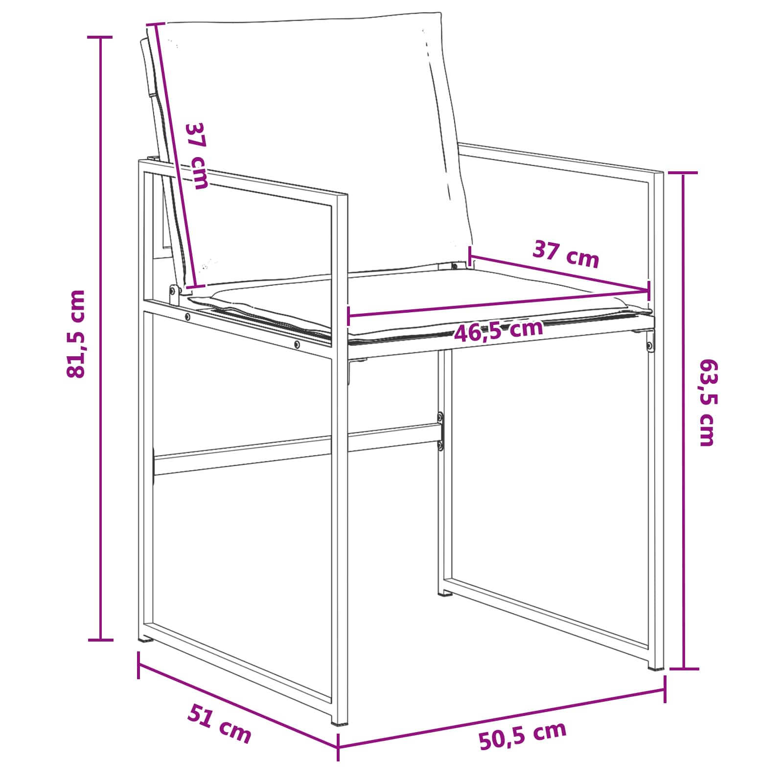 Garten Essgruppe 5 pcs Weiß und Anthrazit 80 x 80 x 73 cm